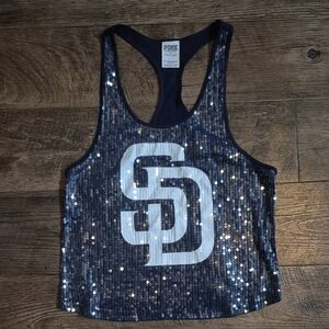 PINK Victoria's Secret Navy Sequin Tank